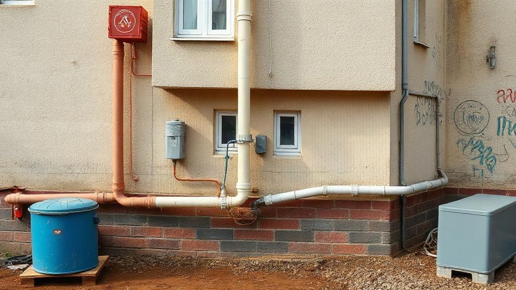 wymiana instalacji wodno-kanalizacyjnej – prowadzenie pionów i izolacja akustyczna rur. Serwis i dostęp: pion ma działać, ale musi być do niego dojście